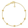 14K Yellow Gold Clover Station Bracelet-Bujukan
