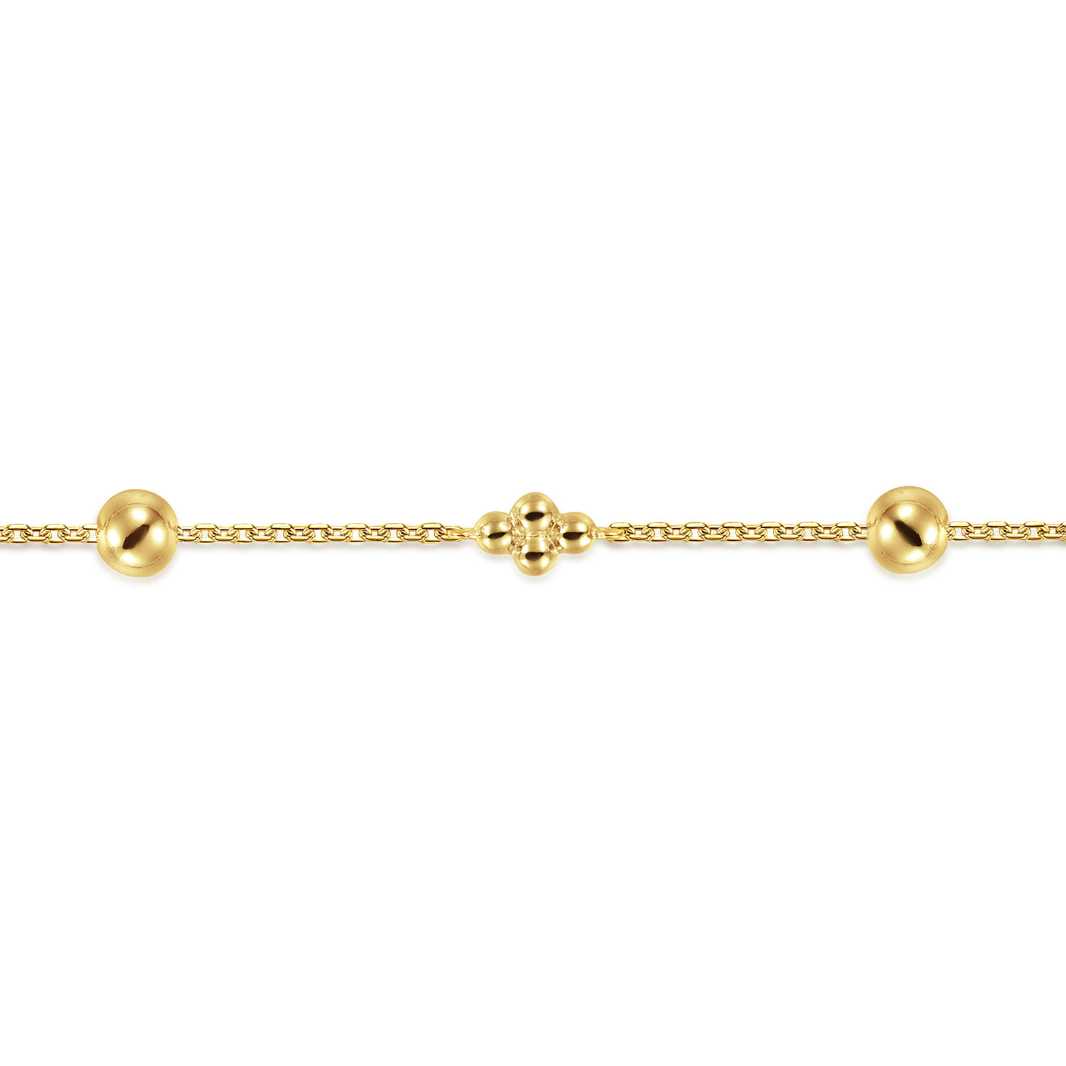 14K Yellow Gold Clover Station Bracelet-Bujukan
