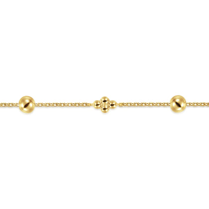 14K Yellow Gold Clover Station Bracelet-Bujukan