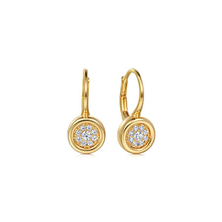 14K-Yellow-Gold-Cluster-Diamond-Lever-Back-Earrings1