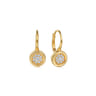 14K Yellow Gold Cluster Diamond Lever Back Earrings - 0.2 ct