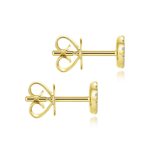 14K Yellow Gold Cluster Diamond Stud Earrings - 0.14 ct - Shot 3