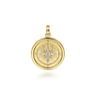 14K Yellow Gold Compass Pendant with Diamond - 0.11 ct