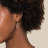 14K Yellow Gold Contoured Pear Shaped Diamond Drop Earrings - 0.5 ct