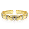 14K Yellow Gold Crescent Moon Cuff with Diamond Pave Stations - 0.45 ct