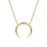 14K Yellow Gold Crescent Moon Pendant Necklace