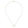 14K Yellow Gold Crescent Moon Pendant Necklace
