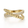14K Yellow Gold Criss Cross Diamond Bujukan Ring - 0.2 ct