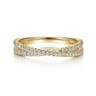 14K Yellow Gold Criss Cross Diamond Stackable Ring - 0.3 ct