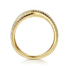 14K Yellow Gold Criss Cross Diamond Stackable Ring - 0.3 ct