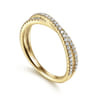 14K Yellow Gold Criss Cross Diamond Stackable Ring - 0.3 ct