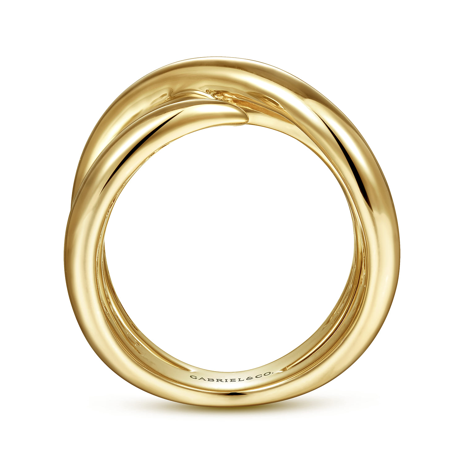 14K Yellow Gold Criss Cross Ring - Shot 2