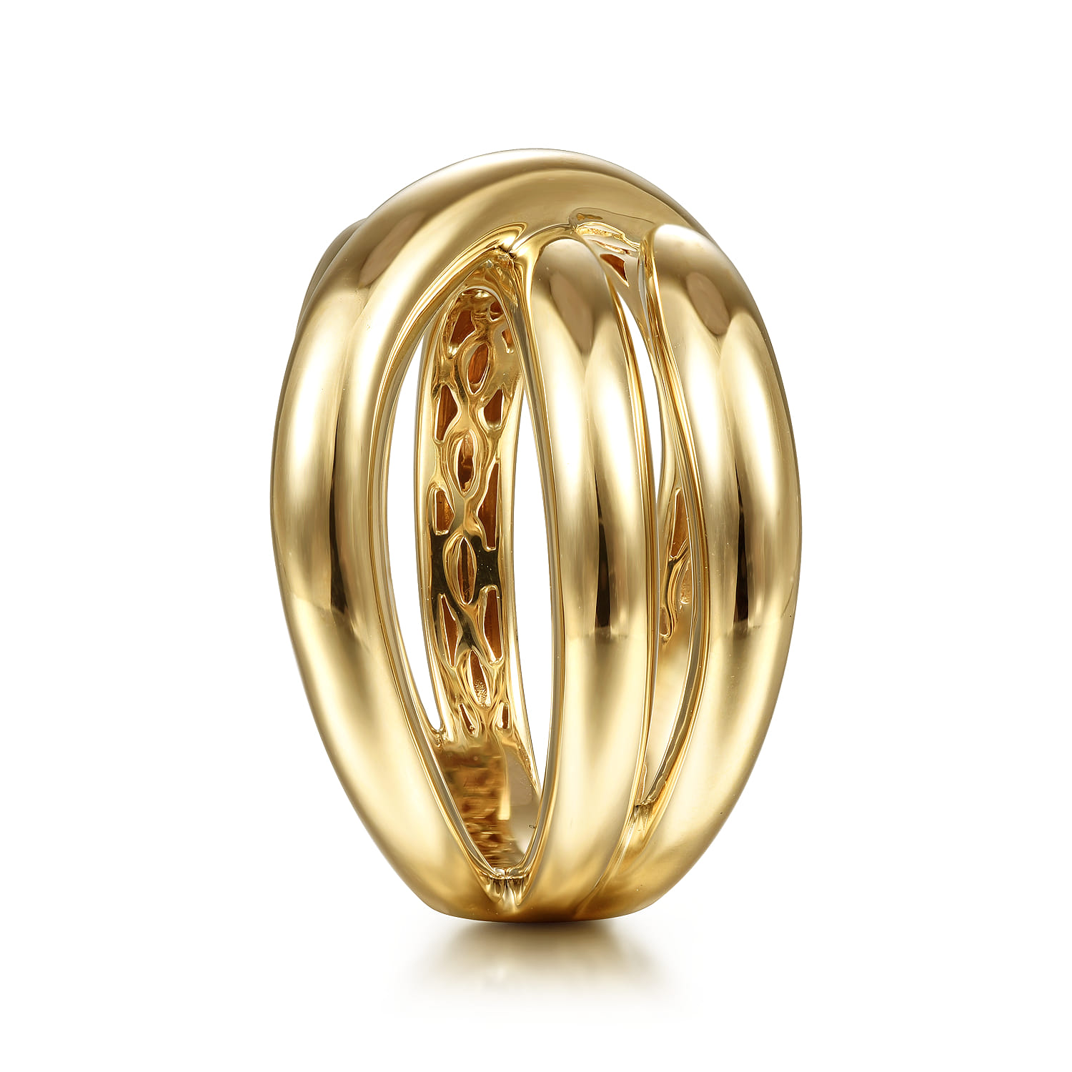 14K Yellow Gold Criss Cross Ring - Shot 4