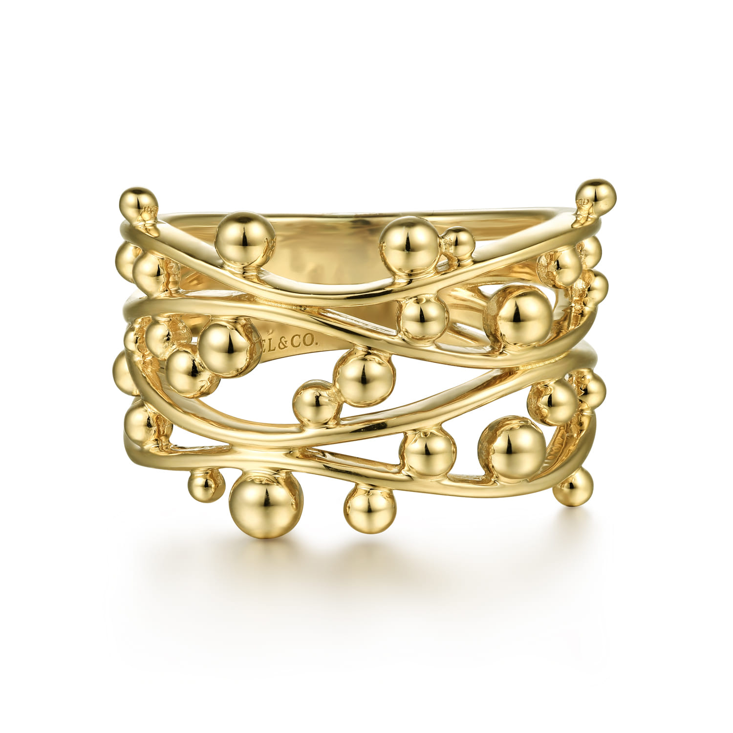 14K Yellow Gold Criss Crossing Bujukan Ring - Shot 1