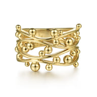 14K Yellow Gold Criss Crossing Bujukan Ring
