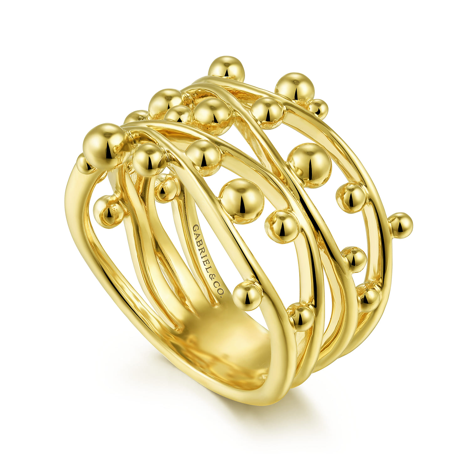 14K Yellow Gold Criss Crossing Bujukan Ring - Shot 3
