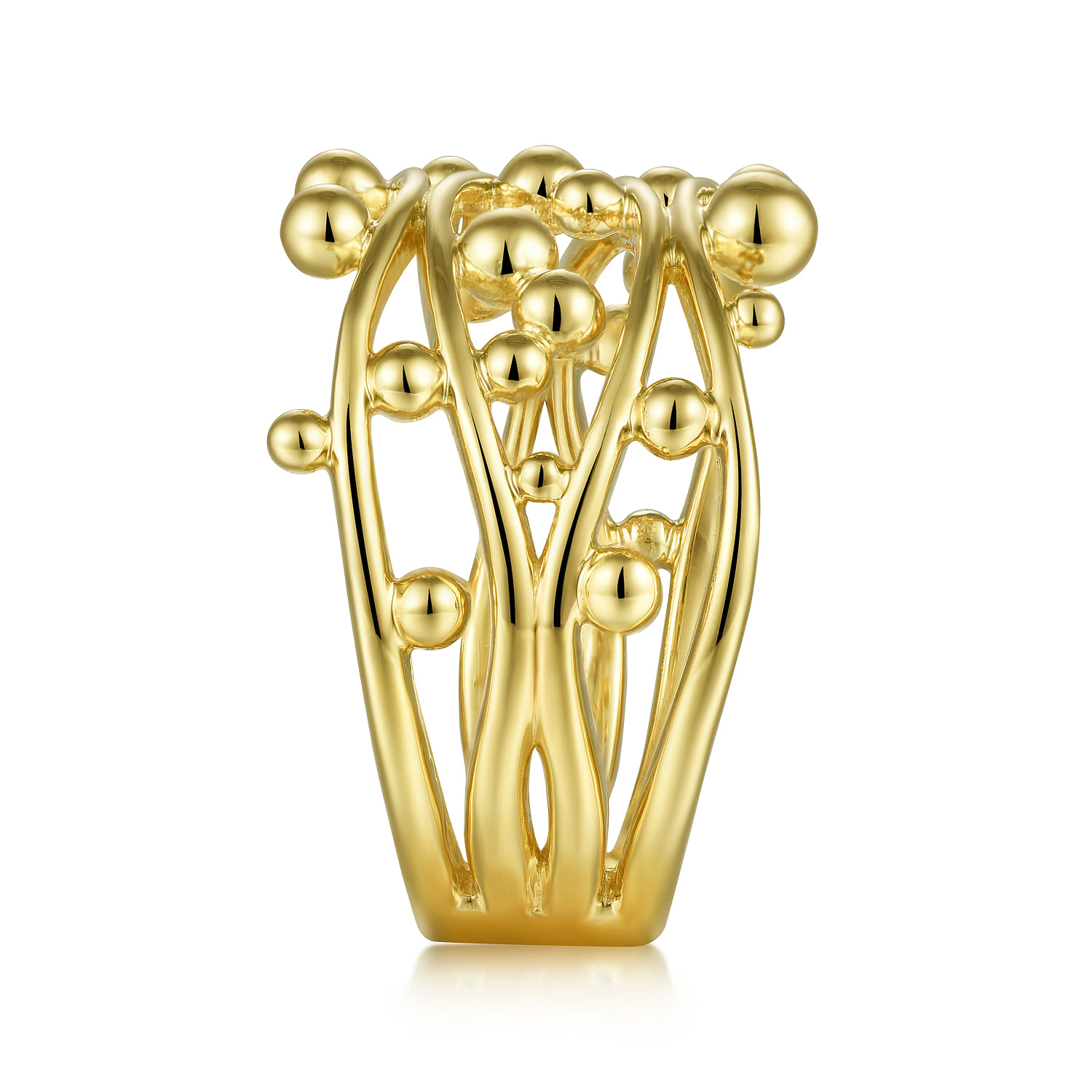 14K Yellow Gold Criss Crossing Bujukan Ring - Shot 4