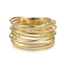 14K Yellow Gold Criss Crossing Twisted Rope Ring