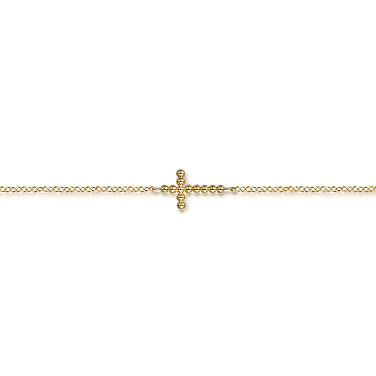 14K Yellow Gold Cross Bracelet-Bujukan - Shot 2