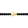 14K Yellow Gold Cross Bracelet with 4mm Matte Onyx Beads