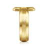 14K Yellow Gold Cross Men's Faceted Ring