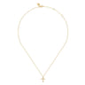 14K Yellow Gold Cross Necklace 12mm-Bujukan