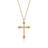 14K Yellow Gold Cross Necklace 24mm-Bujukan