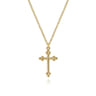 14K Yellow Gold Cross Pendant Necklace- Bujukan