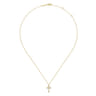 14K Yellow Gold Cross Pendant Necklace- Bujukan