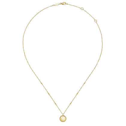 14K Yellow Gold Cross Pendant Necklace-Bujukan