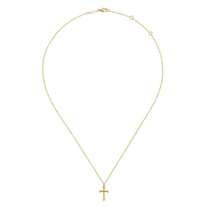 14K Yellow Gold Cross Pendant Necklace
