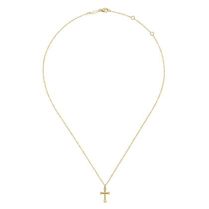 14K Yellow Gold Cross Pendant Necklace