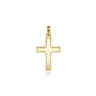14K Yellow Gold Cross Pendant with Beveled Trim