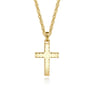 14K Yellow Gold Cross Pendant with Beveled Trim