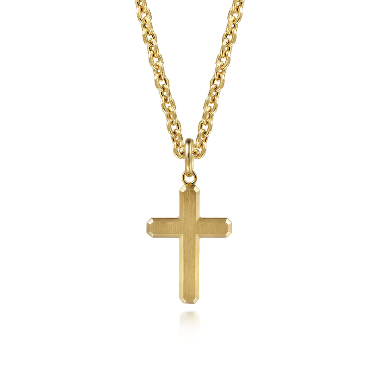 14K Yellow Gold Cross Pendant - Shot 3