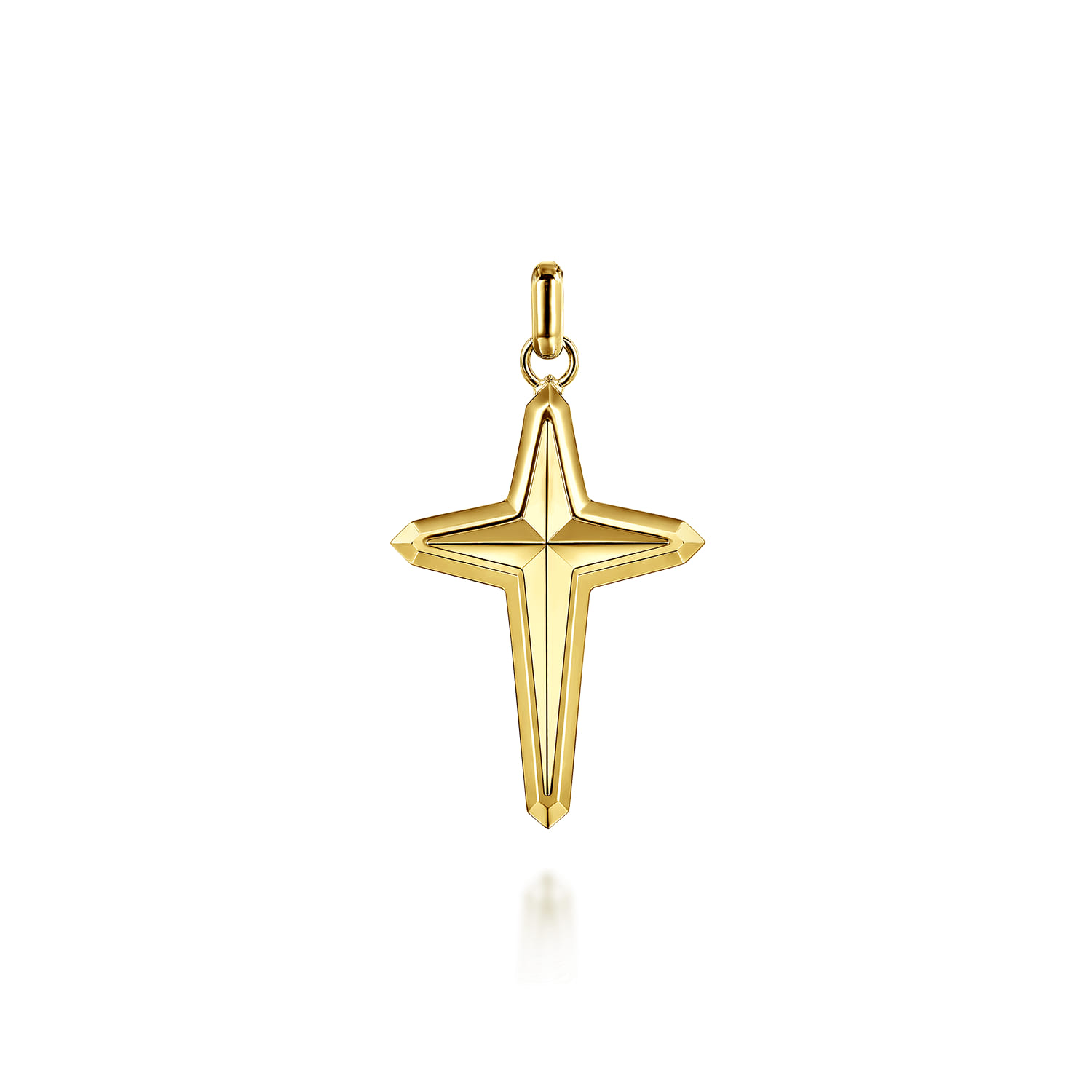 14K Yellow Gold Cross Pendant - Shot 1