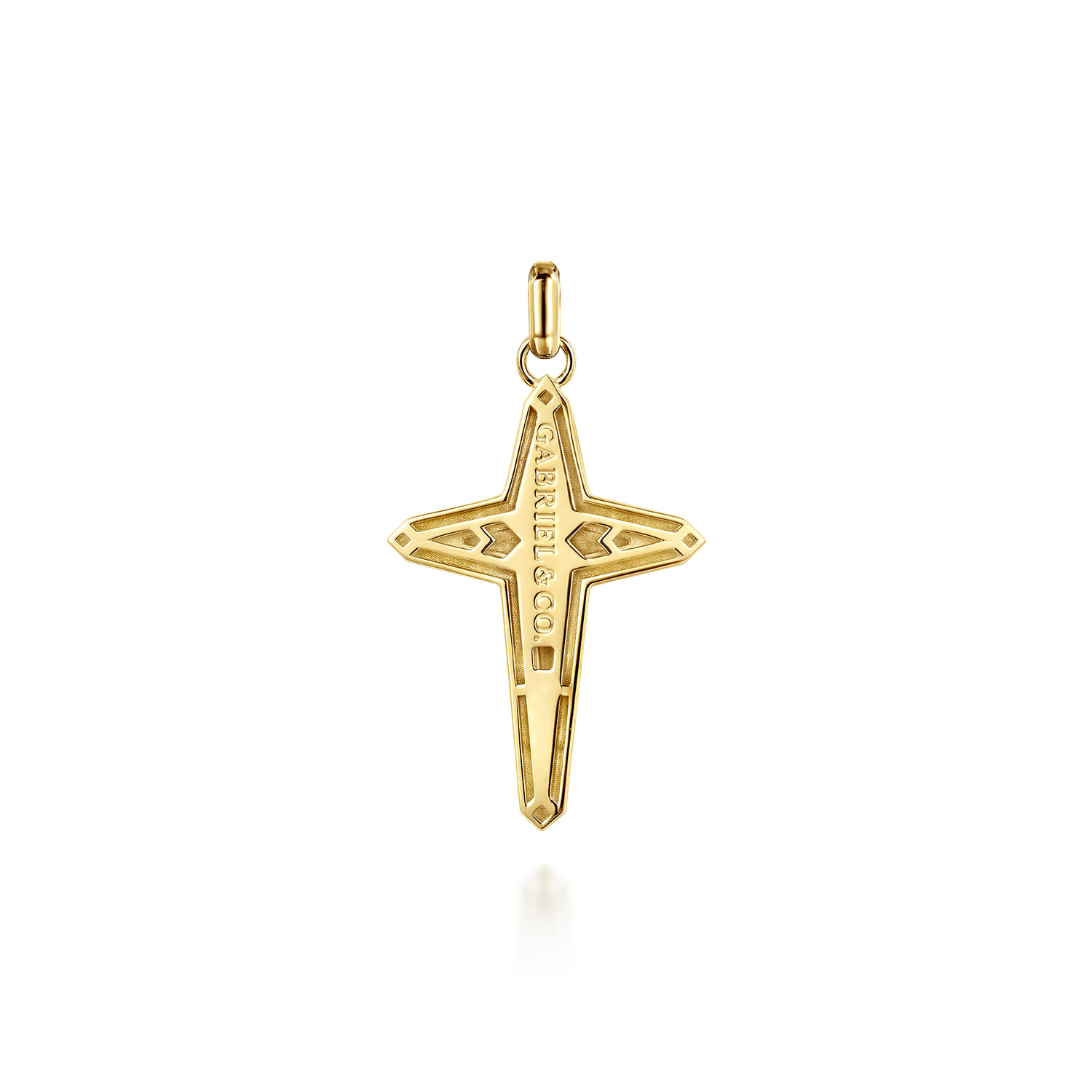 14K Yellow Gold Cross Pendant - Shot 2