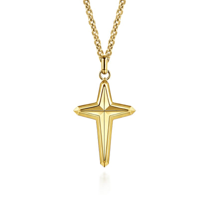 14K Yellow Gold Cross Pendant