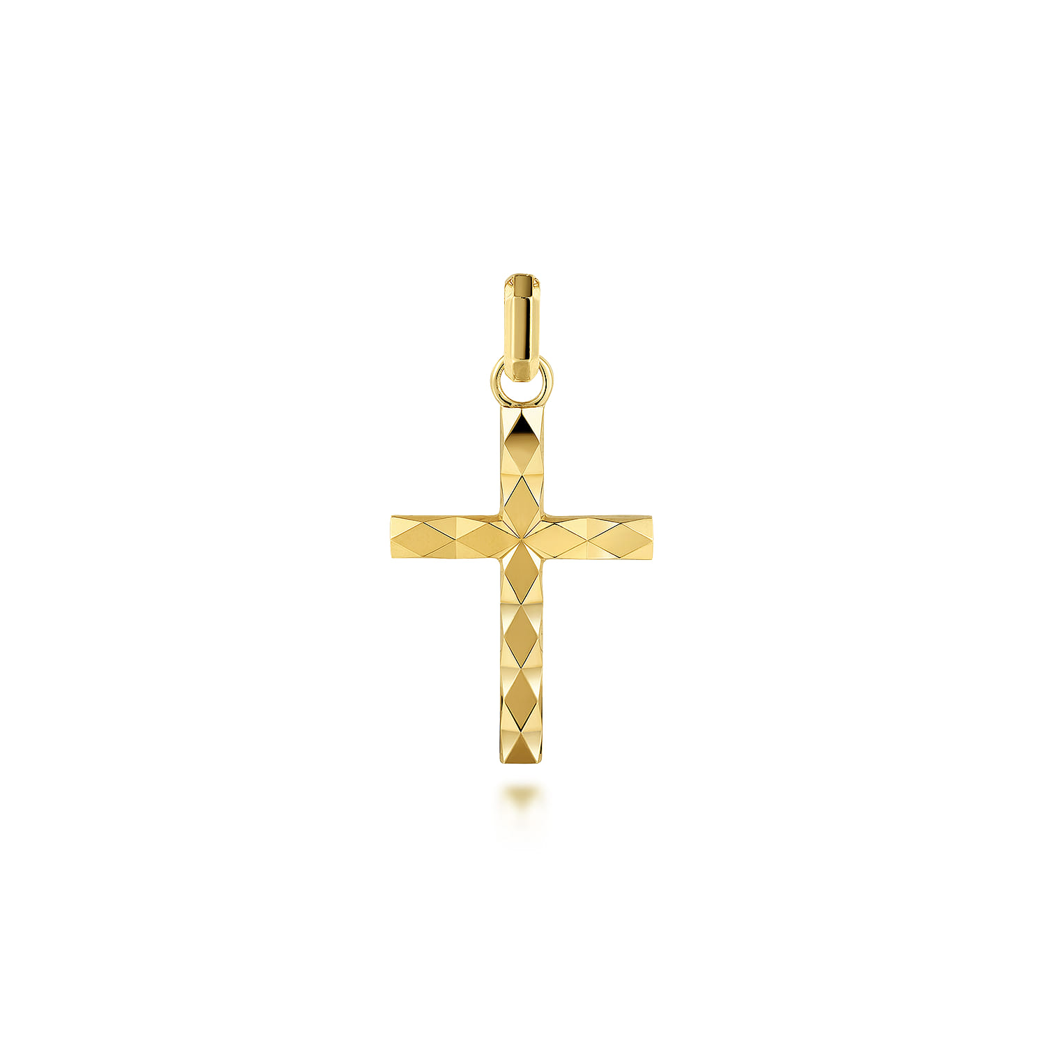 14K Yellow Gold Cross Pendant - Shot 1