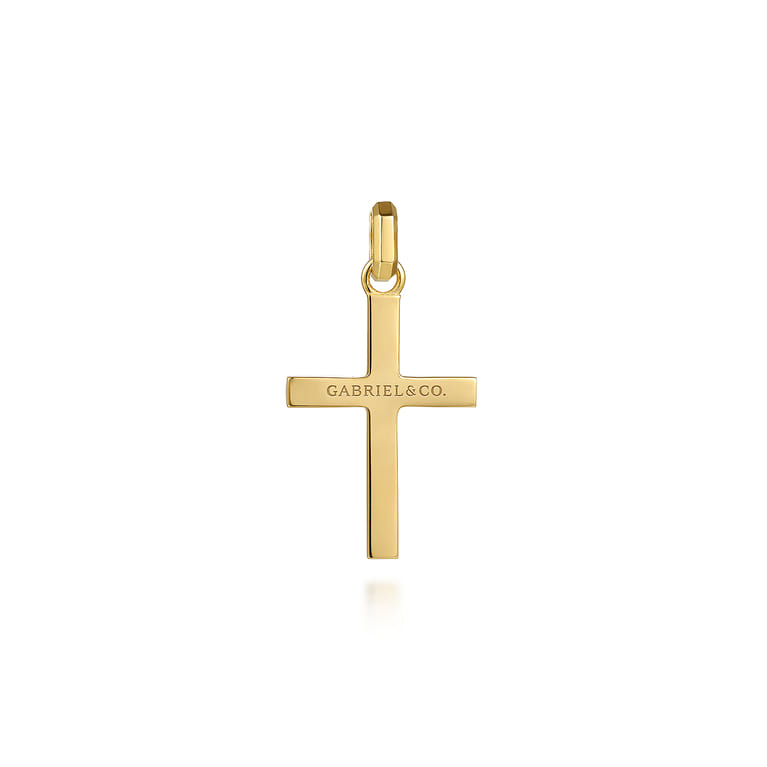 14K Yellow Gold Cross Pendant - Shot 2