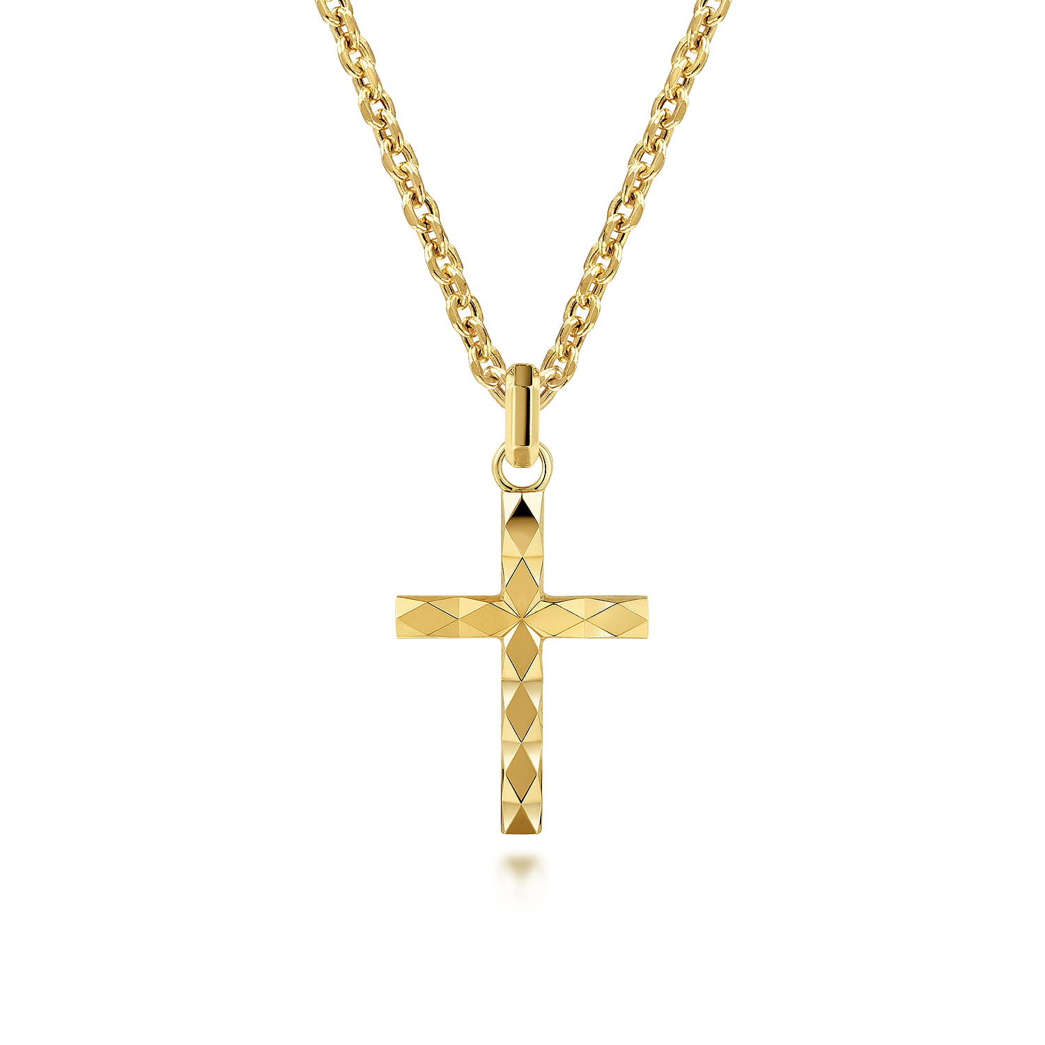 14K Yellow Gold Cross Pendant - Shot 3