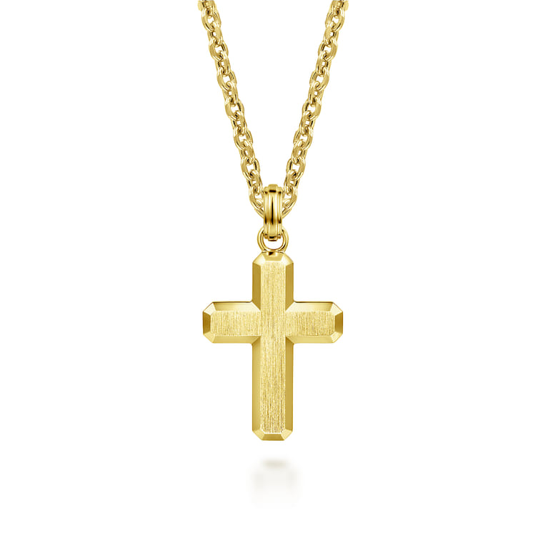 14K Yellow Gold Cross Pendant - Shot 3