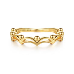 14K Yellow Gold Crown Bujukan Stackable Ring