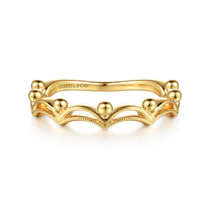 14K Yellow Gold Crown Bujukan Stackable Ring