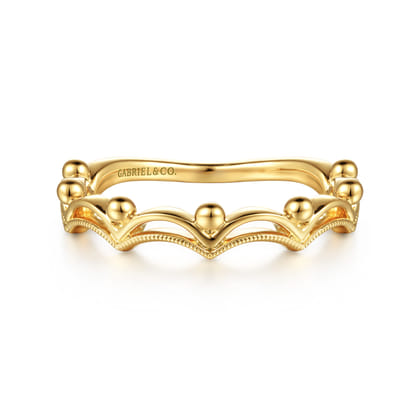 14K Yellow Gold Crown Bujukan Stackable Ring