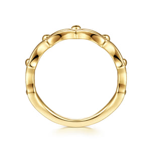 14K Yellow Gold Crown Bujukan Stackable Ring