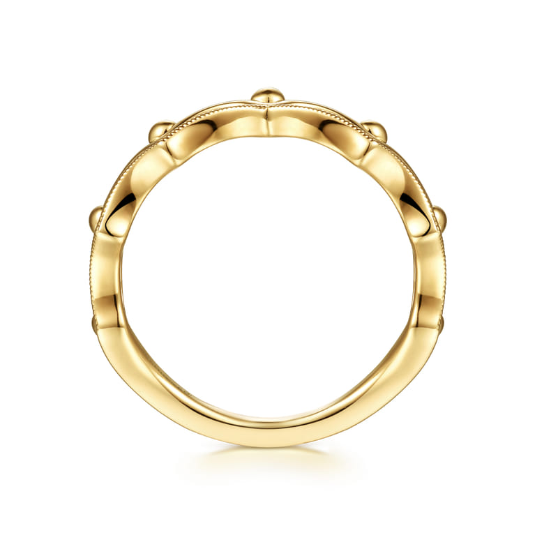 14K Yellow Gold Crown Bujukan Stackable Ring - Shot 2