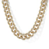 14K Yellow Gold Cuban Link Chain Diamond Necklace - 3 ct