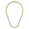 14K Yellow Gold Cuban Link Chain Diamond Necklace - 3 ct