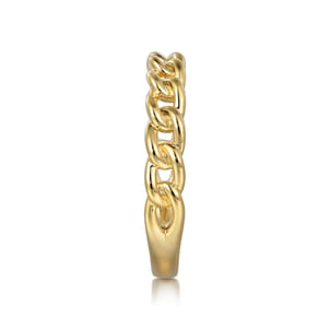 14K Yellow Gold Cuban Link Stackable Ring